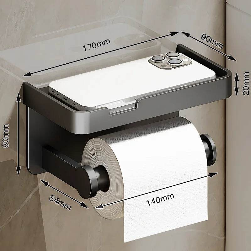 Toilet Paper Holder Wall-Mounted Aluminum alloy Toilet paper holder tissue rack Bathroom tissue holder Bathroom Accessories - P12 Hub Europe