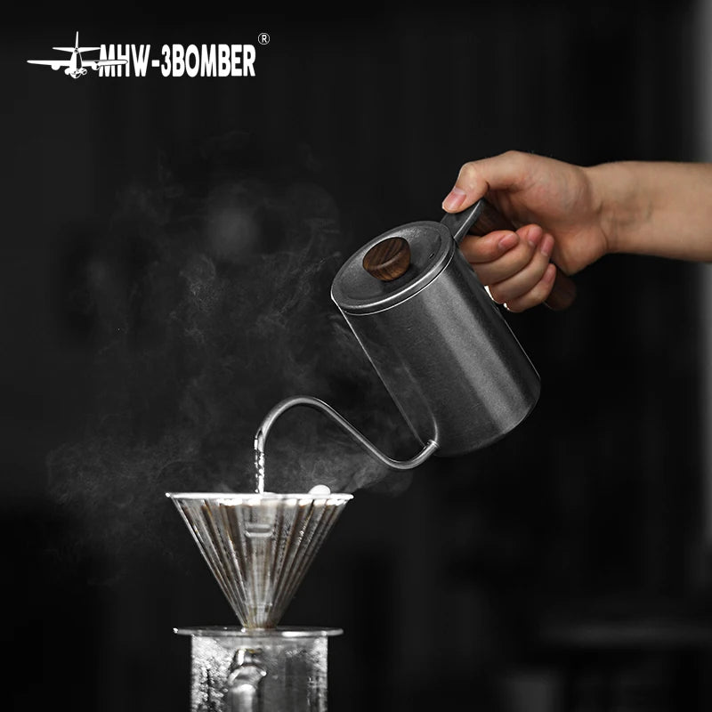 MHW-3BOMBER Pour Over Coffee Kettle 400ml/600ml Stainless Steel Gooseneck Tea Water Pot Chic Cafe Barista Kitchen Accessories