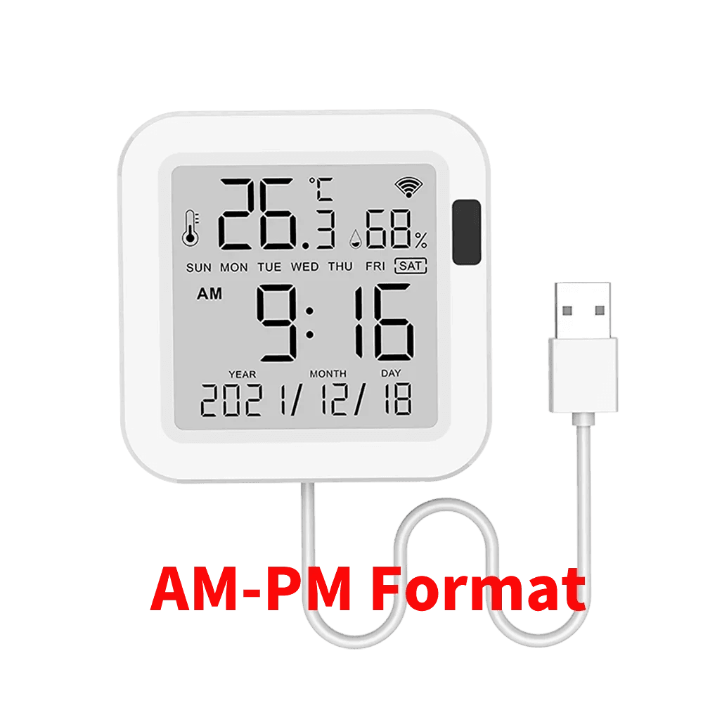 WiFi Temp Humidity Sensor | LCD, Backlight, Smart Life - P12 Hub Europe