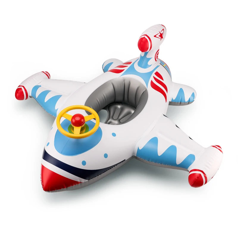 Baby Swimming Ring Kids Inflatable PVC Swim Circle Cartoon Airplane Seat Boat Floating Pool Accessories For Toddler Toys