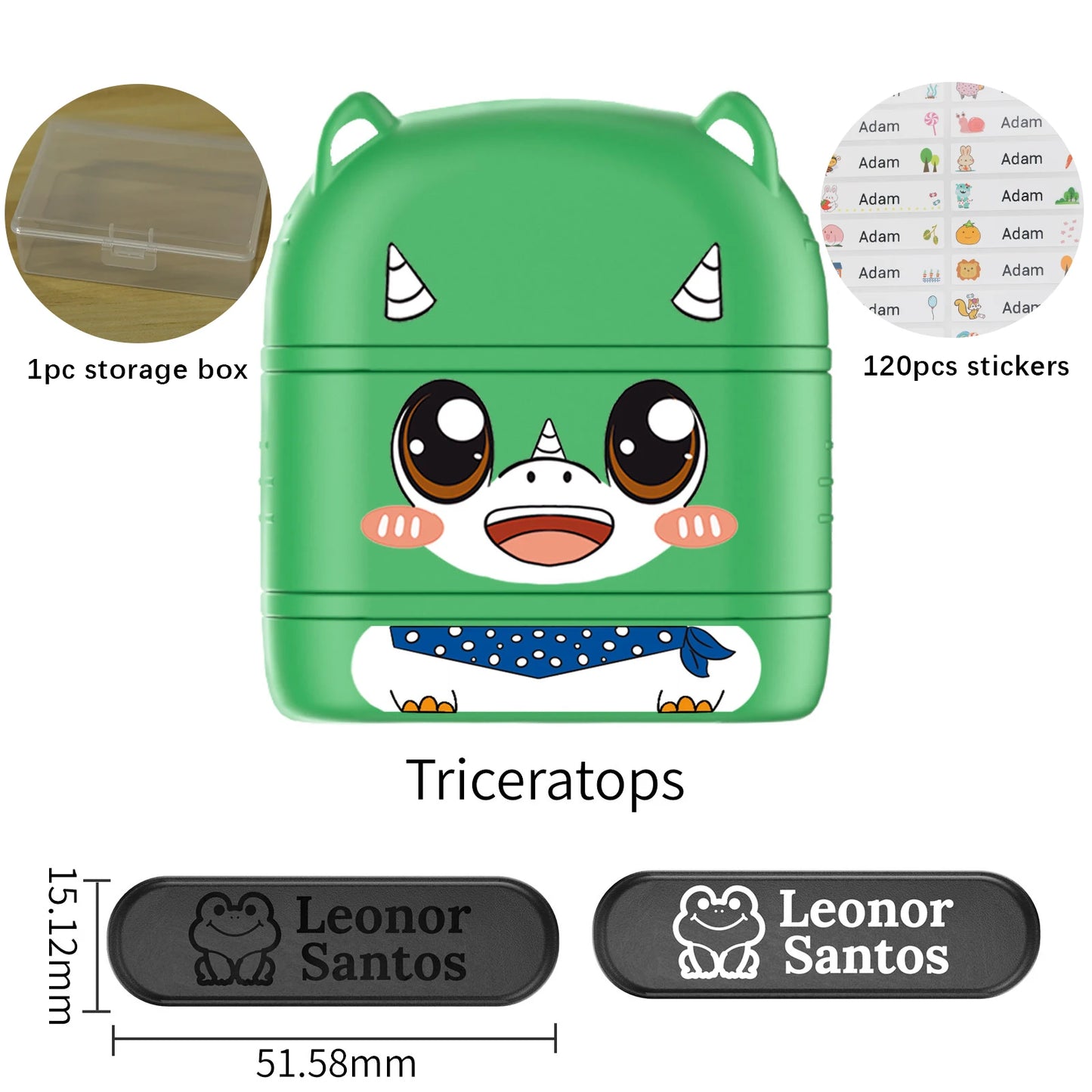 Children's Name Seal Custom Double -layer black and white ink Student's Stamp Kindergarten Clothes Waterproof Name StickerStamp