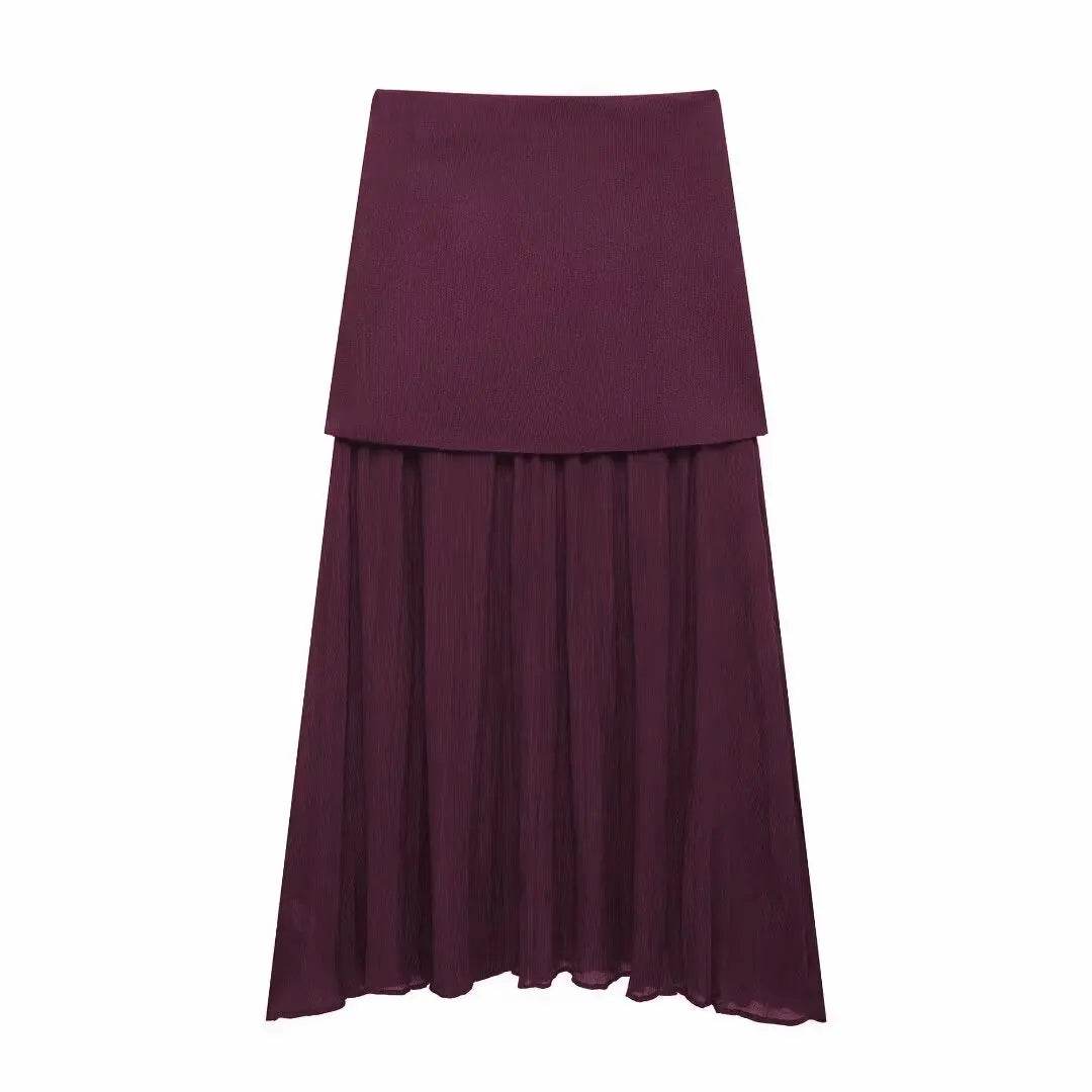 Wine Red Knit Skirt - P12 Hub Europe