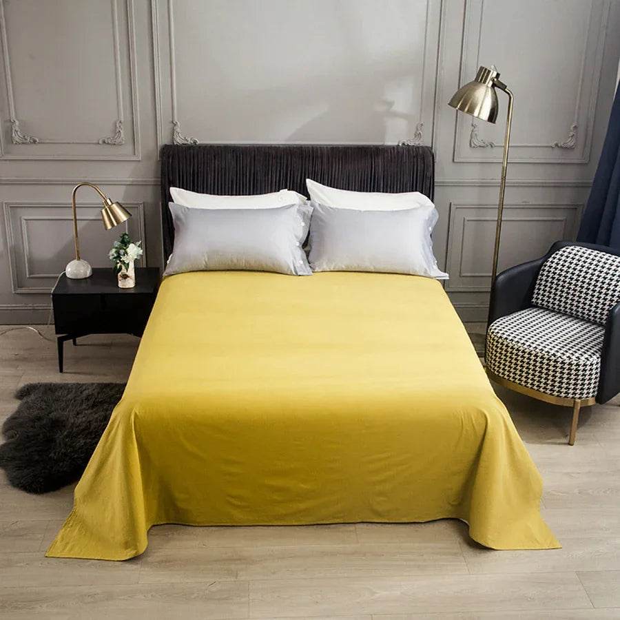 WASART Pure cotton flat bed sheet summer bedspread soft bed linens 2 people couple luxury double bed bedding king size bedsheet - P12 Hub Europe