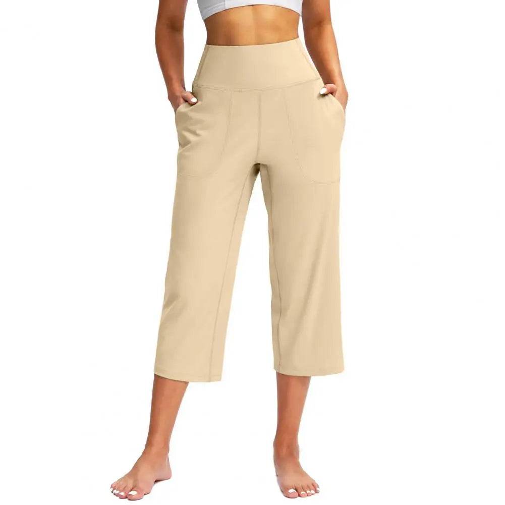 Women Elastic High Waist Capris - P12 Hub Europe