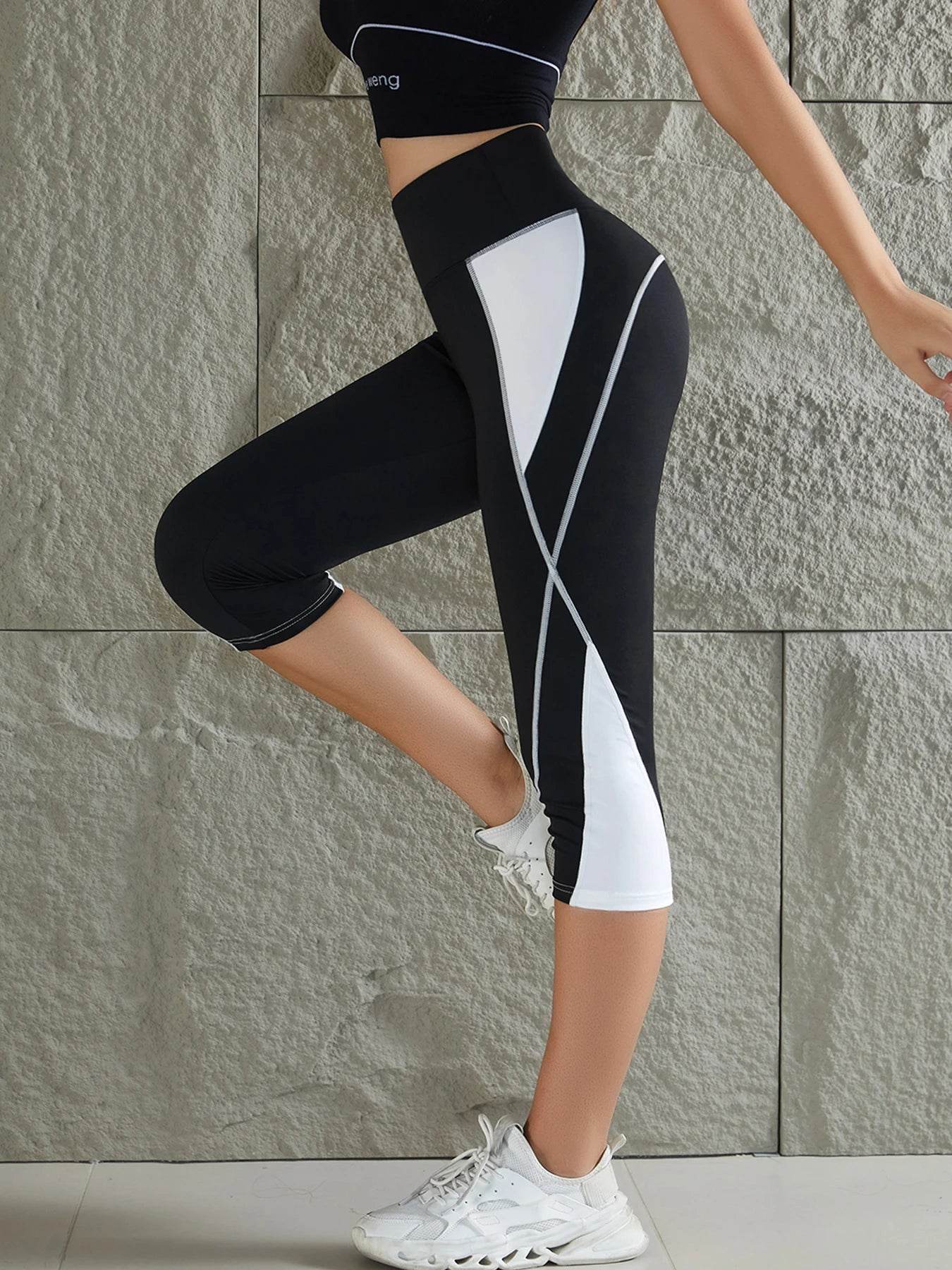 Women's Color Block Yoga Leggings - P12 Hub Europe