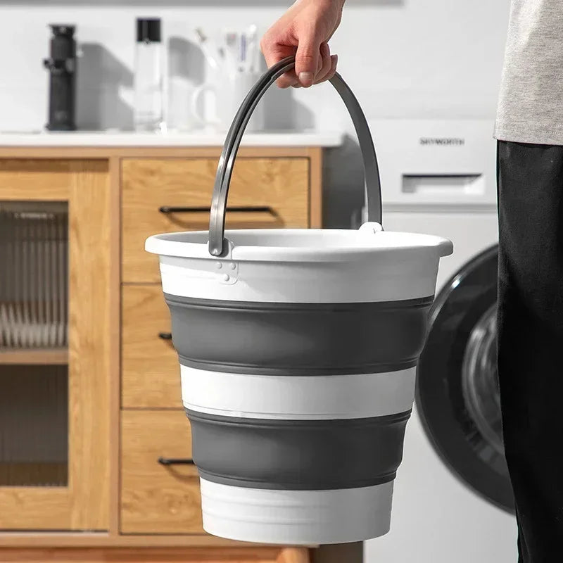 5/10/15L Portable Folding Bucket for Washing Outdoor Foldable Basin Silicone Water Bucket Camping Space Saving Car Wash Buckets