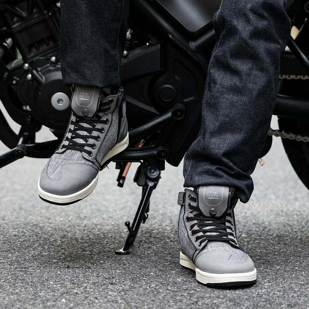 KEMIMOTO Motorcycle Shoes Summer Commuting Riding Men Boots Casual Rides Flat Shoes Anti-collision Protection Outdoor Activities