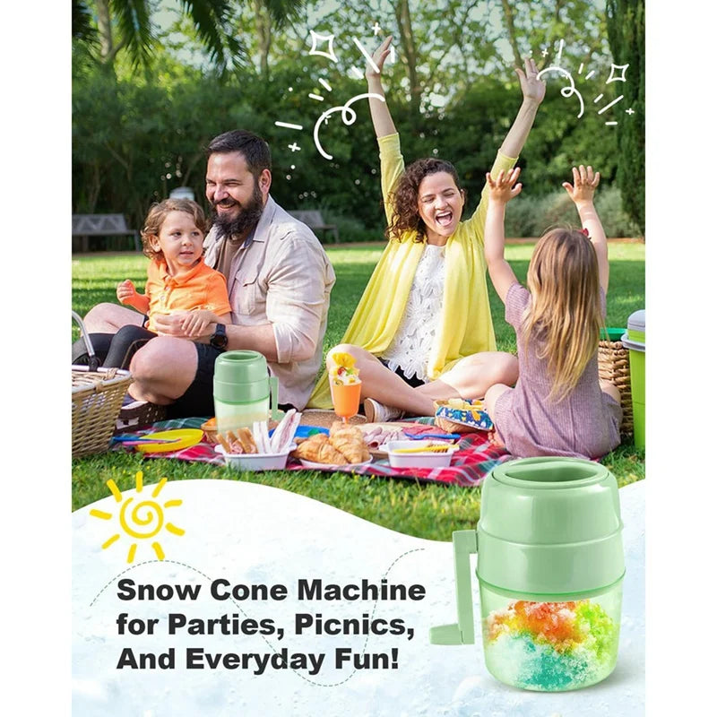 Snow Cone Machine Shaved Ice Machine Manual Ice Shaver Machine Double Stainless Steel Blade Ice Crusher