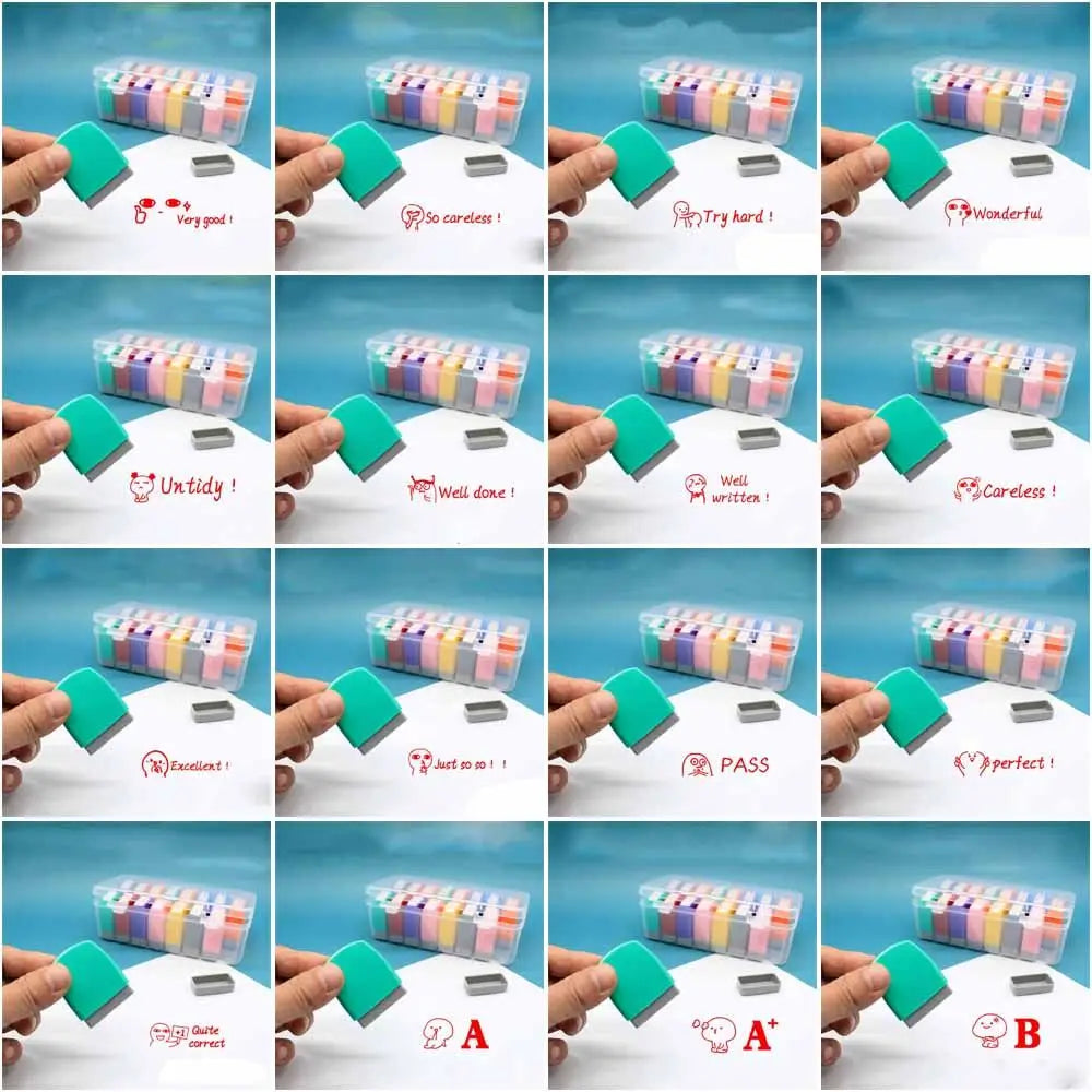 Kids Seal Photosensitive Chapter Children Toy Stamps Cartoon Stamps Reward Seal Encouragement Teaching stamp Commentary Stamp