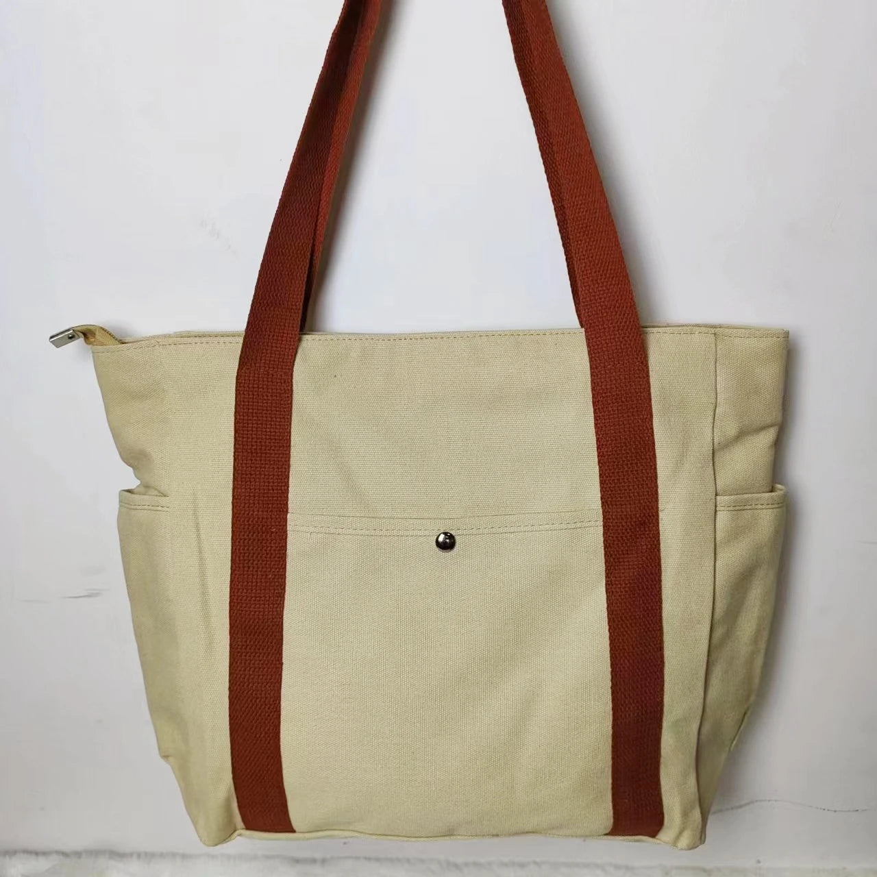 Large Capacity Canvas Solid Letter Tote Bag Versatile Handbag for Commuter Work Student Class Underarm Women's Bag shopping bag