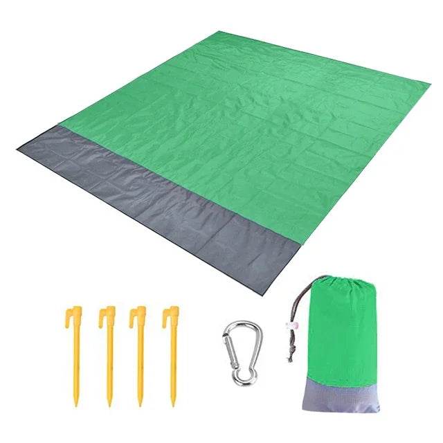 2x2.1m Waterproof Pocket Beach Mat Blanket Folding Camping Mattress Portable Lightweight Mat Outdoor Picnic Mat Sand Beach Towel - P12 Hub Europe