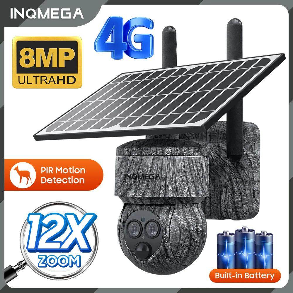Solar Camera 4G/WiFi 8MP, Human Detect, Outdoor CCTV - P12 Hub Europe