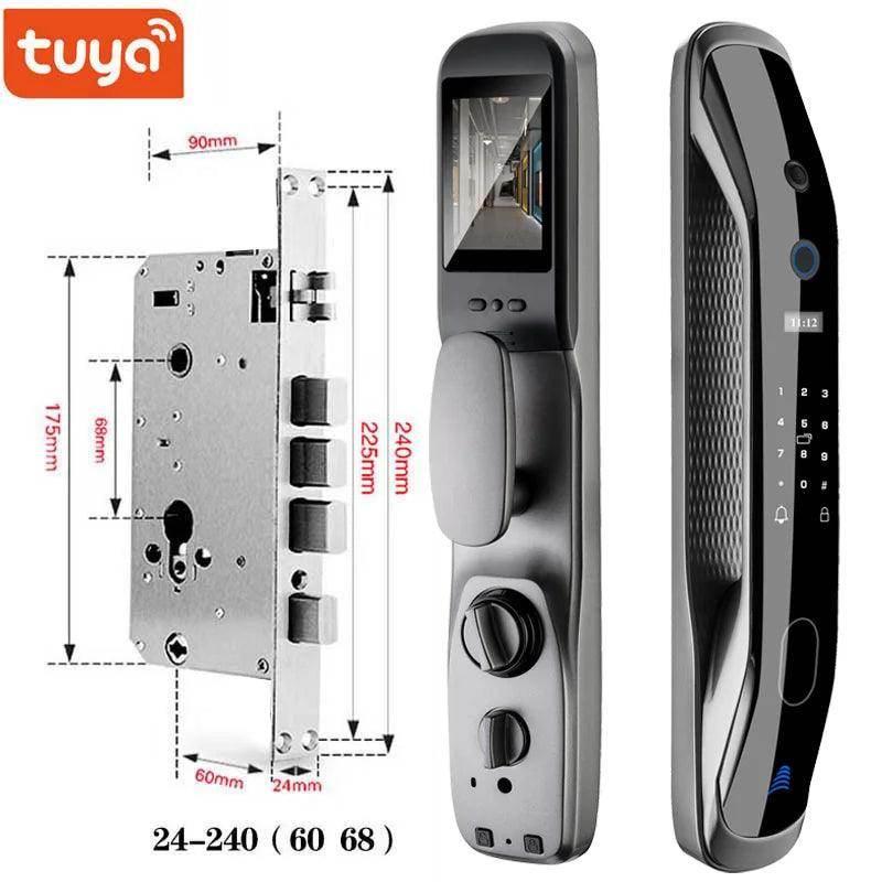 Door Lock with Camera App, Card, Code, 40-90cm - P12 Hub Europe