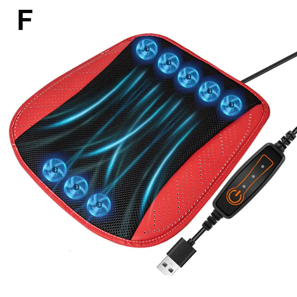 Universal Car Seat Summer Cool Air Seat Cushion With USB Fan Fast Blowing Ventilation Seat Cooling Refrigerated Car Seat