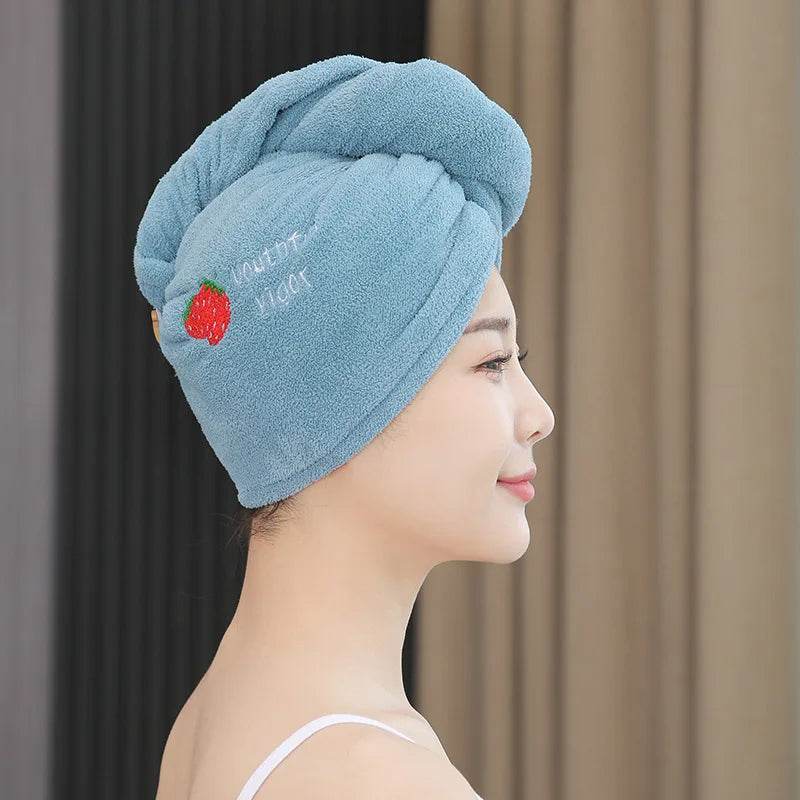 1pc Quickly Dry Hair Hat Super Absorbent Soft Bathroom Women Head Towels Girls Cute Hair Towel Hair Dry Wrap Bonnets - P12 Hub Europe
