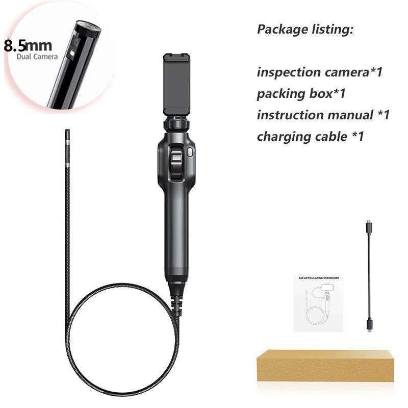 Borescope 8.5mm 360° iOS/Android, 1080P, 8 LED, Articulating - P12 Hub Europe