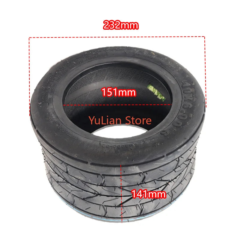 10 Inch Widened Tire 10x6.00-5.5 Motorcycle Vacuum Road Tire Tubeless Tire Wheel 10x6.00-6