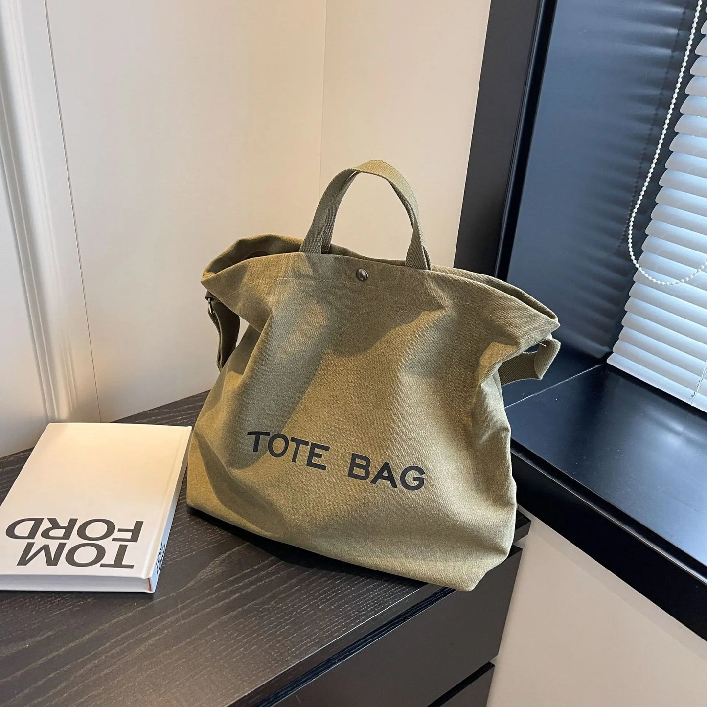 Thickened Canvas Retro Tote Bag Premium Sense Handbags Commuter Bag Large Capacity Student Shoulder Bags for Women