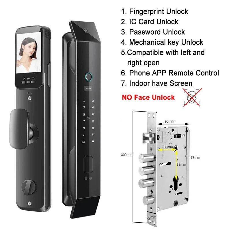 Smart Lock Video Doorbell, App, 6-in-1, 4200mAh - P12 Hub Europe