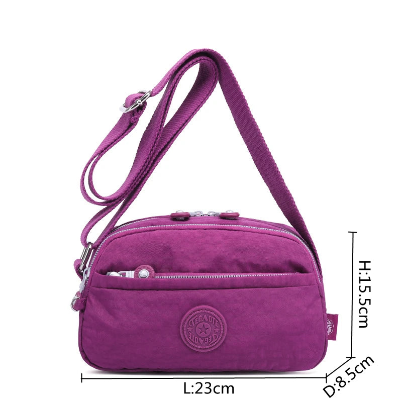 High Quality New Nylon Women Shoulder Messenger Bag Girl Cross Body Phone Purse Lightweight Blue Purple Black Red Grey M1570