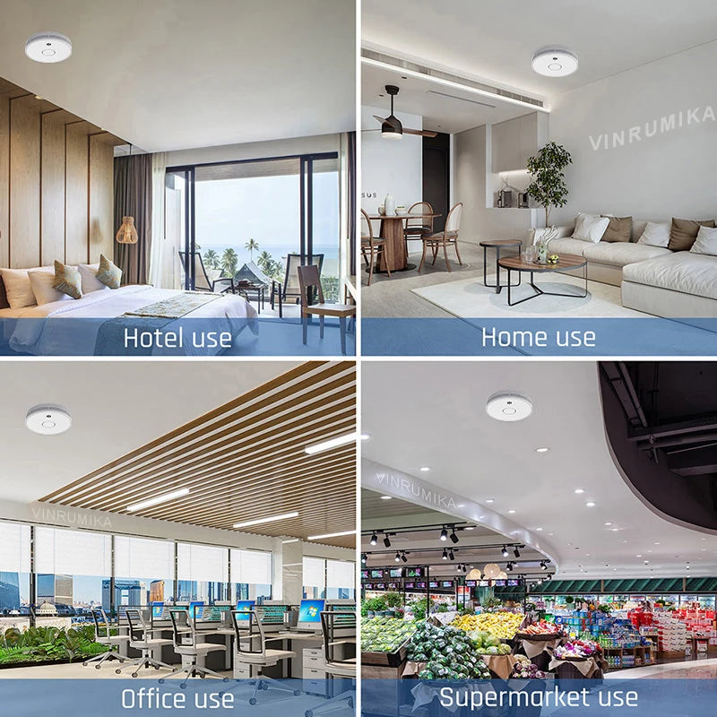 Super Thin WiFi Tuya Smart Smoke Detector Built-in 10 Year Battery Home Safety Parlor Child Room Shop Fire Sound Alarm Sensor