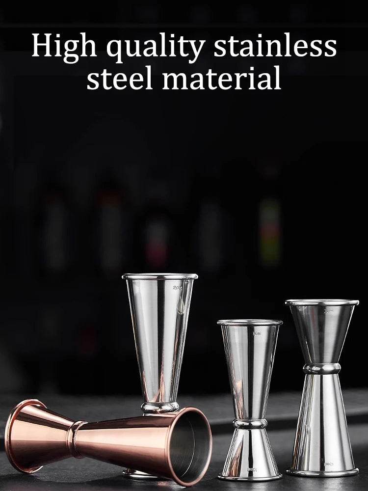 New Dual Shot Stainless Steel Measure Cup Cocktail Shaker Drink Spirit Measure Jigger Kitchen Bar Barware Tools - P12 Hub Europe
