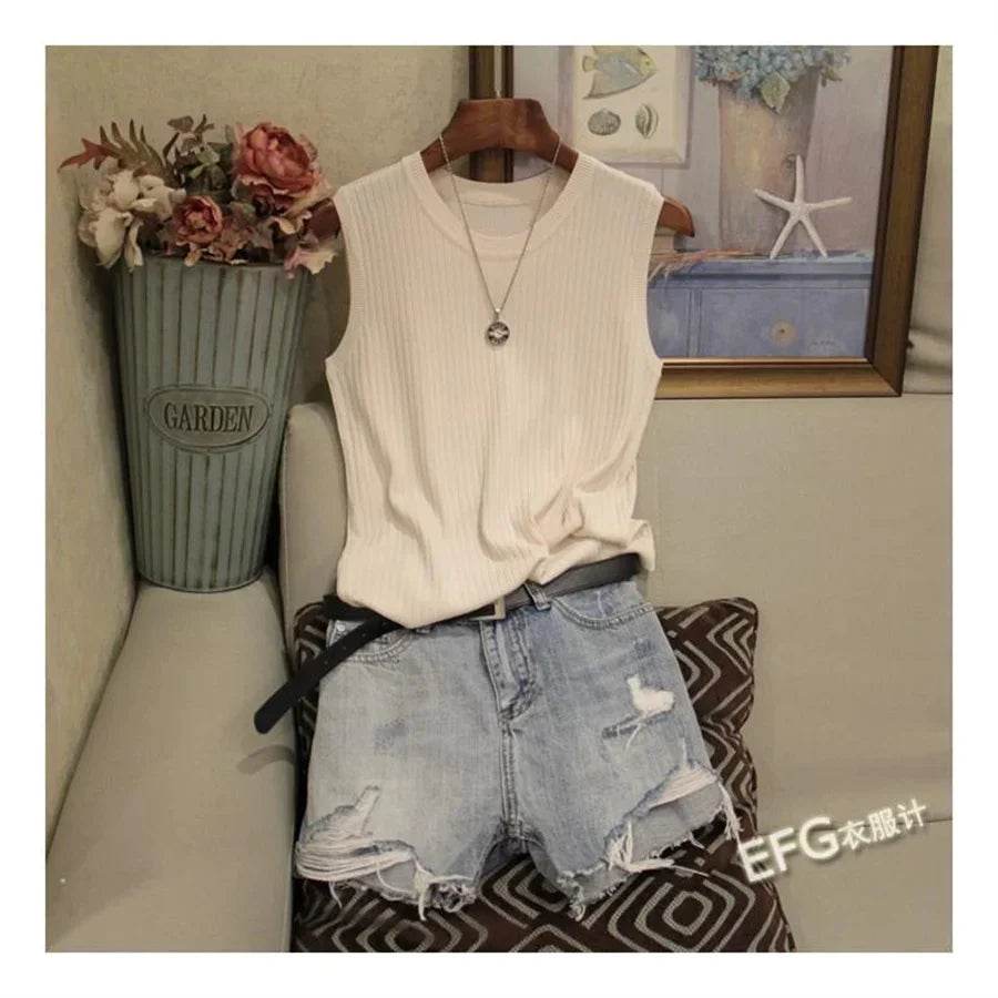 Women's Summer Sleeveless Knit Top - P12 Hub Europe