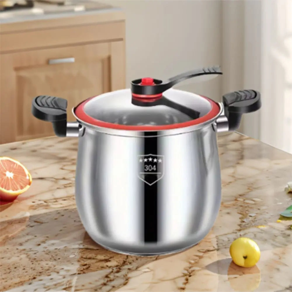 Durable 304 Stainless Steel Micro-Pressure Cooker 8 L Large Capacity Soup Pot Non-Stick Anti-scalding Stockpot Soup