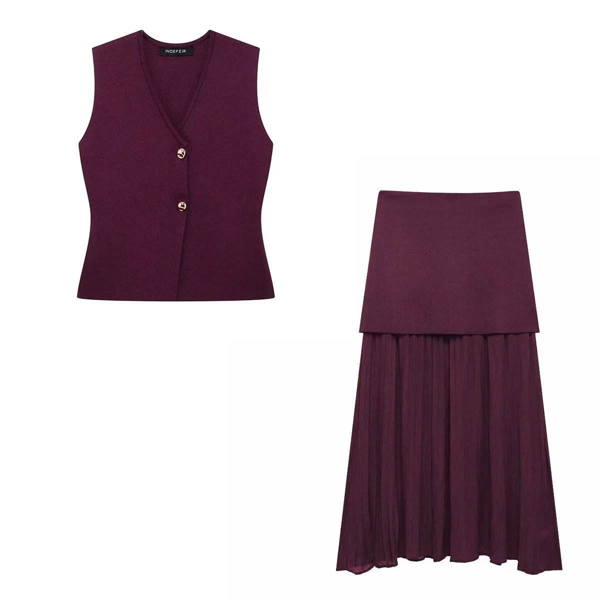 Knitted Vest Skirt Set - P12 Hub Europe