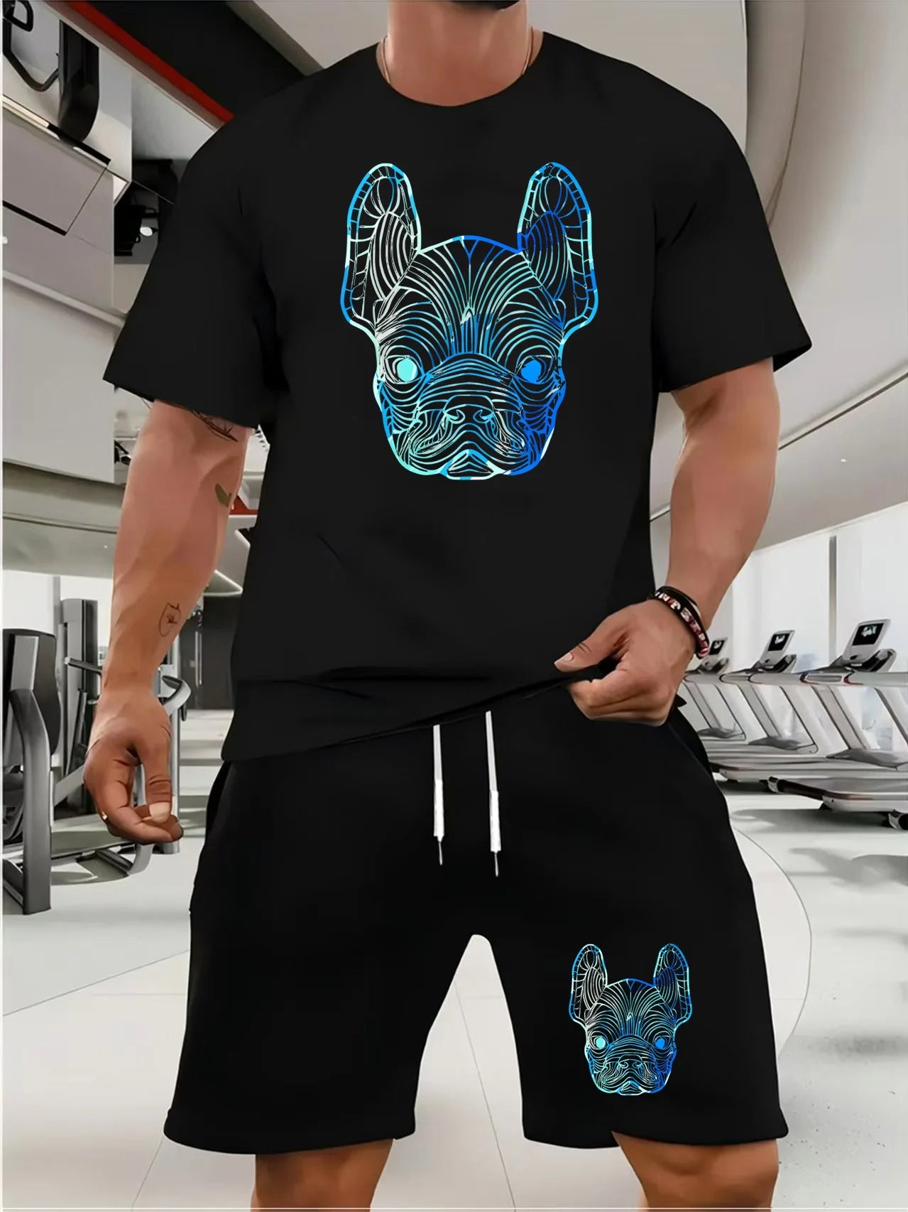 Trendy Suits for men Men's Summer Shorts Set Gym Outfit Student Short Sleeve Tee 2 Piece Set Tracksuits Men Casual Men Clothing
