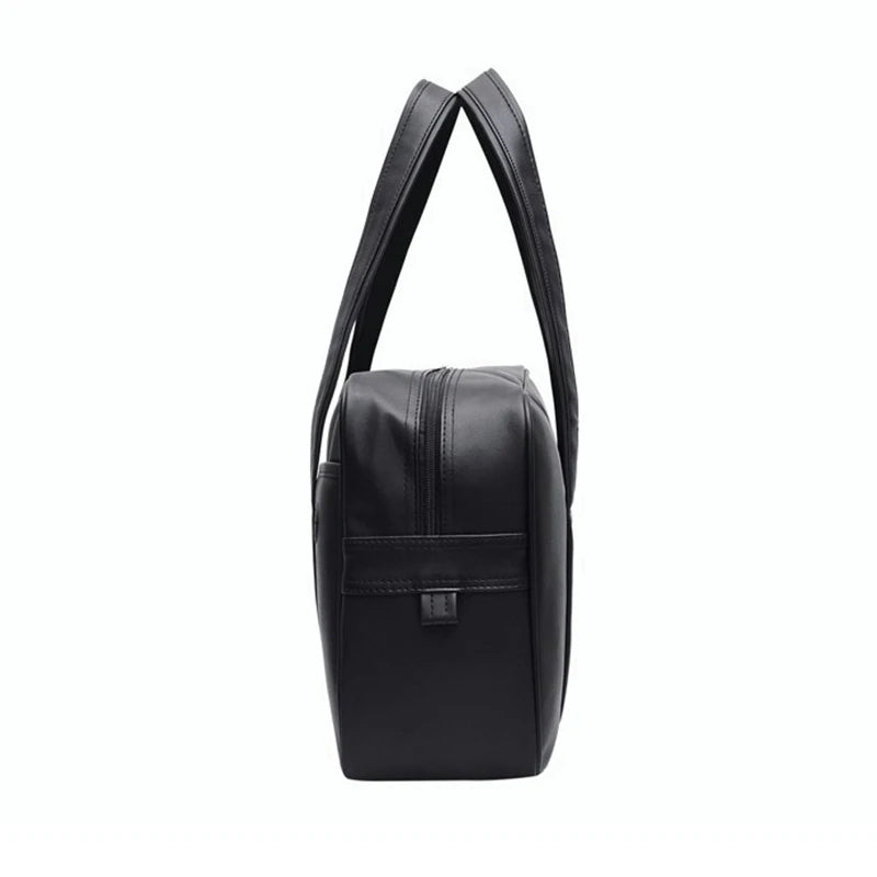 Student JK Handbag Waterproof PU Leather Single Shoulder Uniform Bag for Men And Women Official Document Commuter Backpack