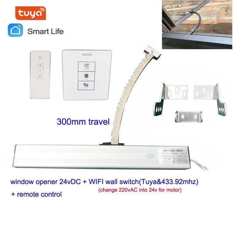 WiFi Smart Window Opener Kit | Casement, Hinge, Remote, Rain Sensor - P12 Hub Europe