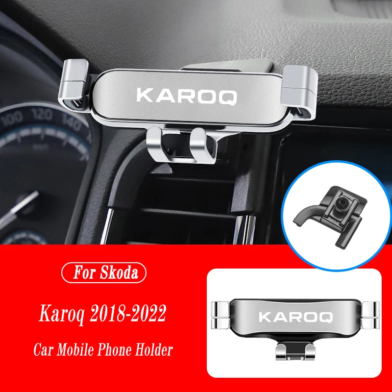 Car Mobile Phone Holder For Skoda Karoq 2018-2022 Air Vent Mounts Stand GPS Gravity Navigation Bracket Car Accessories