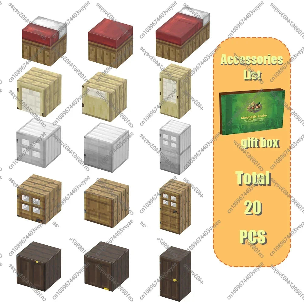 Magnetic Building Blocks Toys Build Mine World Magnet Cube Set for Kids 3+ DIY Models Children STEM Sensory Toys Holiday Gift