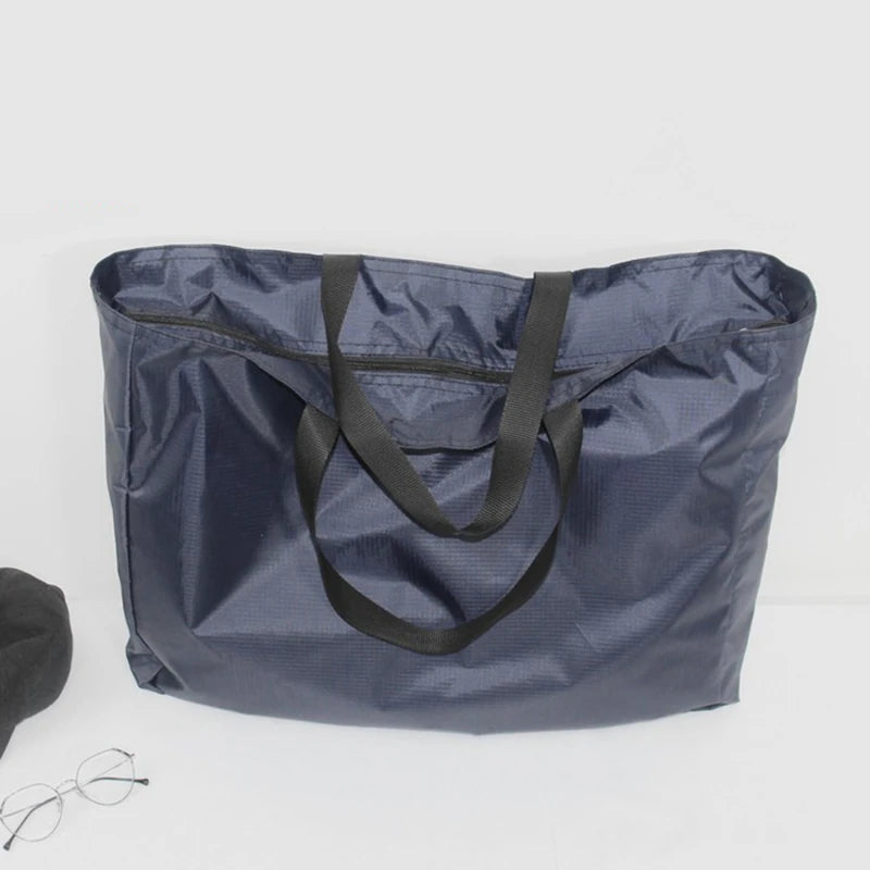 Shopping Bags Solid Color Zipper Large Capacity Grocery Totes Washable Reusable Simple Outdoor Heavy Duty New Fashion Bag