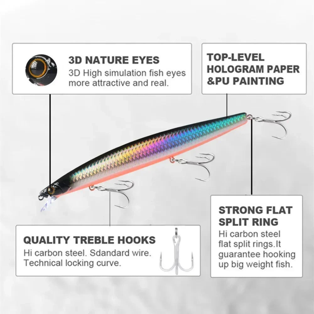 GREENSPIDER 16cm 33g New Long Casting Minnow Baits Floating Sea Fishing Lures Wobble Artificial Hard Baits Jerkbait Minnow