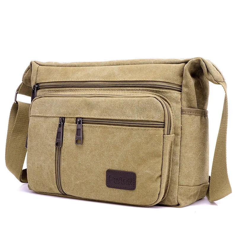 New Men's Canvas Bag Fashion Korean Style unisex daily Shoulder Bag High Quality Messenger Crossbody Bag For Travel