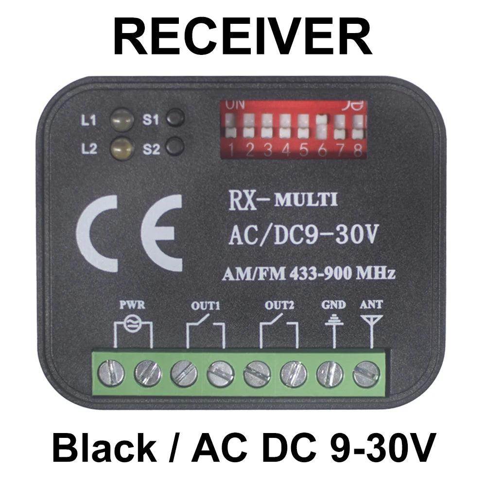 Garage Door Receiver 433-900MHz RF | 12V-230V, Rolling/Fixed Code - P12 Hub Europe