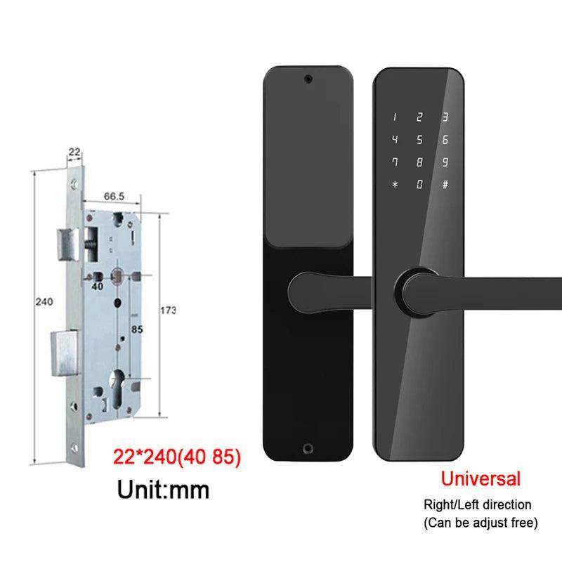 Smart Door Lock | Keypad, Card, Key, Bluetooth, 35-60mm - P12 Hub Europe
