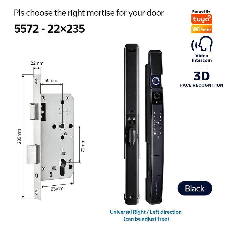 3D Face Lock | Tuya WiFi, Video, IP66, Fingerprint, Sliding Door - P12 Hub Europe