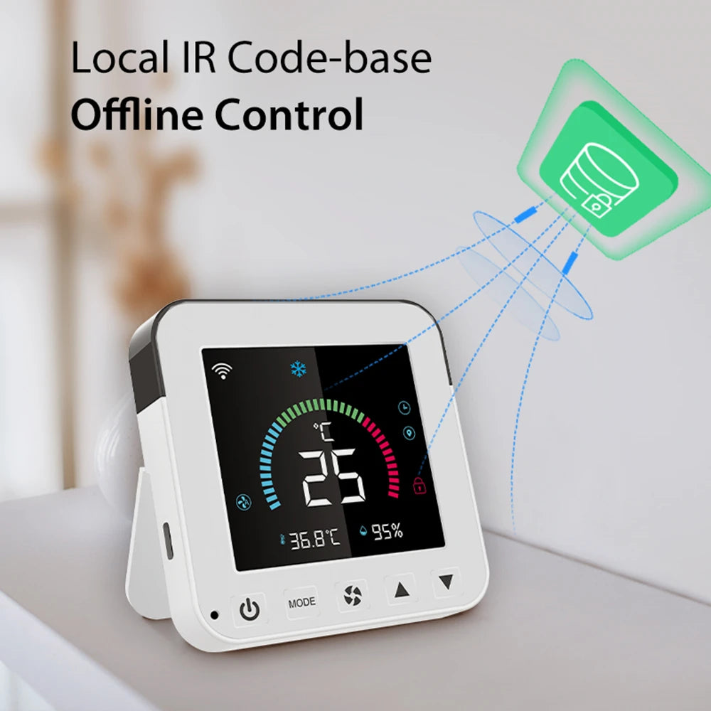 Tuya WiFi Air Conditioner Thermostat USB Power IR Temperature Humidity LCD Touch Screen Infrared Controller Google Home Alexa
