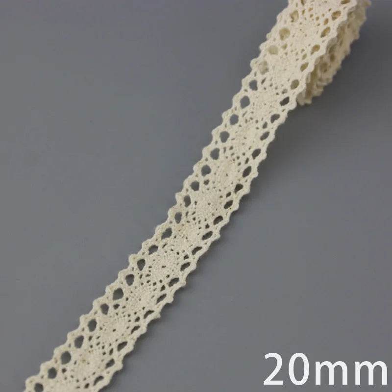 (5Meter/roll) White Beige Cotton Embroidered Lace Net Ribbons Fabric Trim DIY Sewing Handmade Craft Materials - P12 Hub Europe