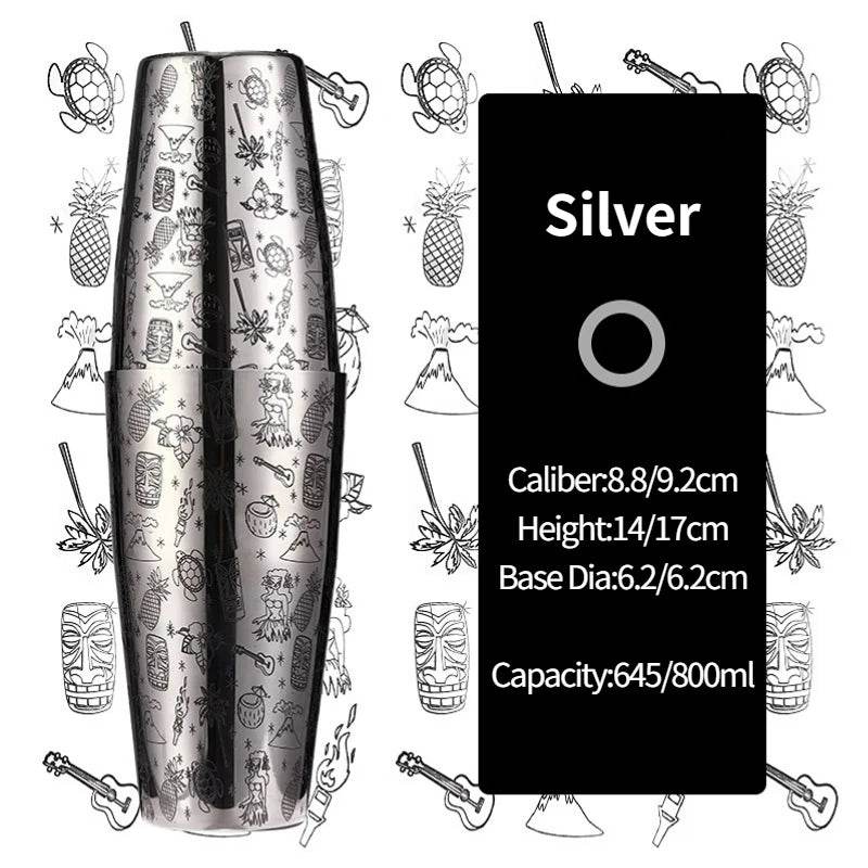 Bar Cocktail Shaker Boston Shaker Stainless Steel Engraving Shaker Bar Accessory Bartender Tools For Home And Bar - P12 Hub Europe
