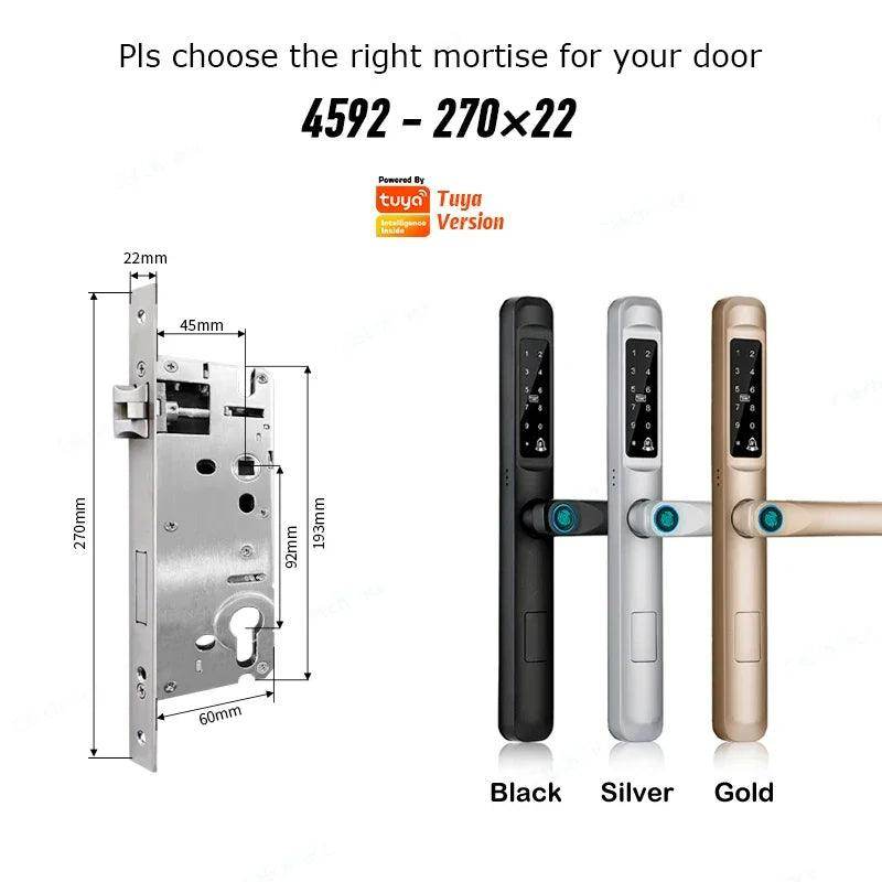Sliding Door Lock 85/92mm, IP66, Fingerprint, Card, Code - P12 Hub Europe