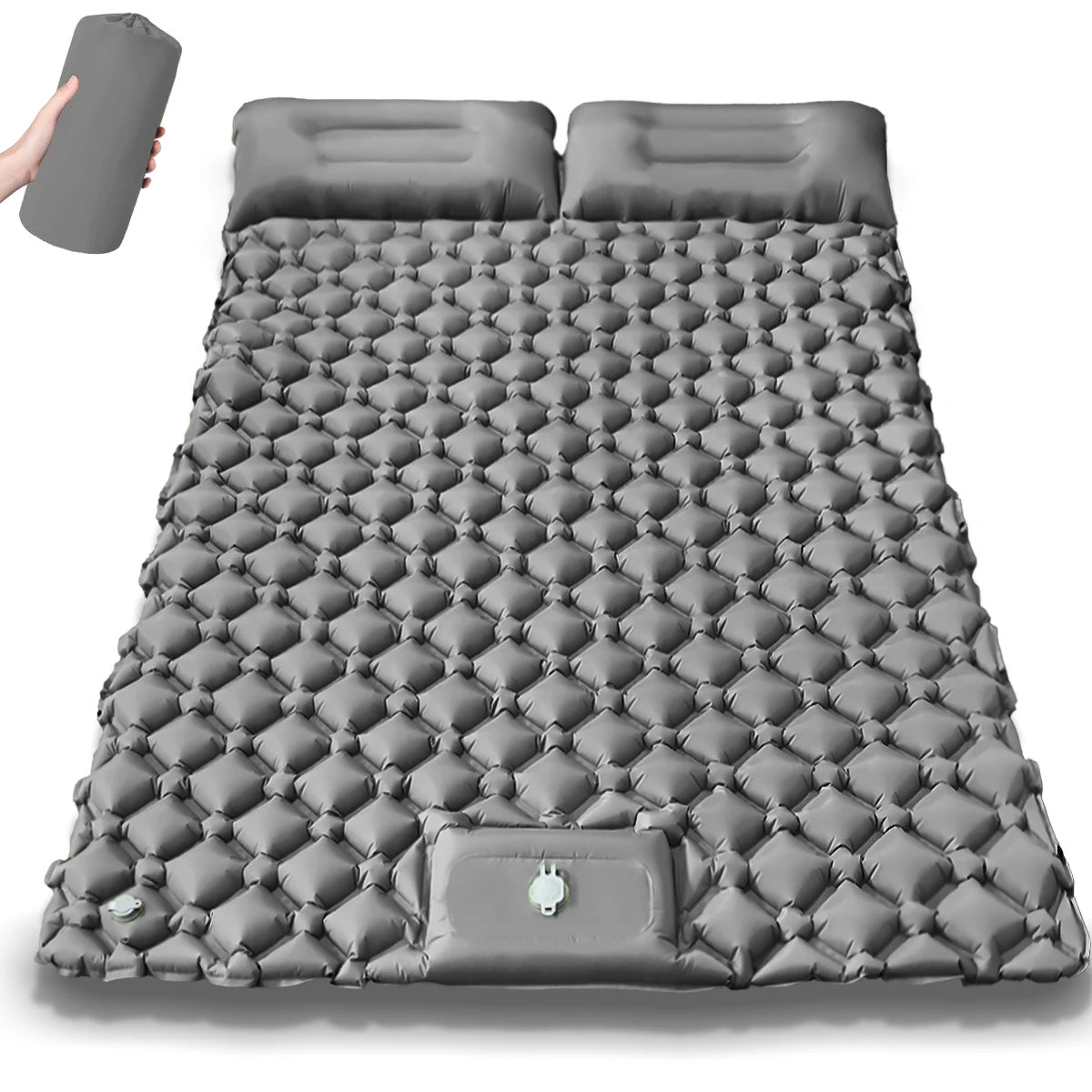 Must-Have Double Person Rhombus Inflatable Mattress - Lightweight, Waterproof, Ideal for Outdoor Activities