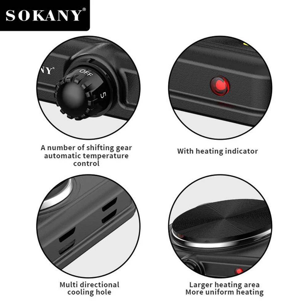 2000W High Power Dual Pot Electric Stove Induction Cooker Plate Kitchen 220V Fast Heating Durable Sturdy Cooking Stove Portable