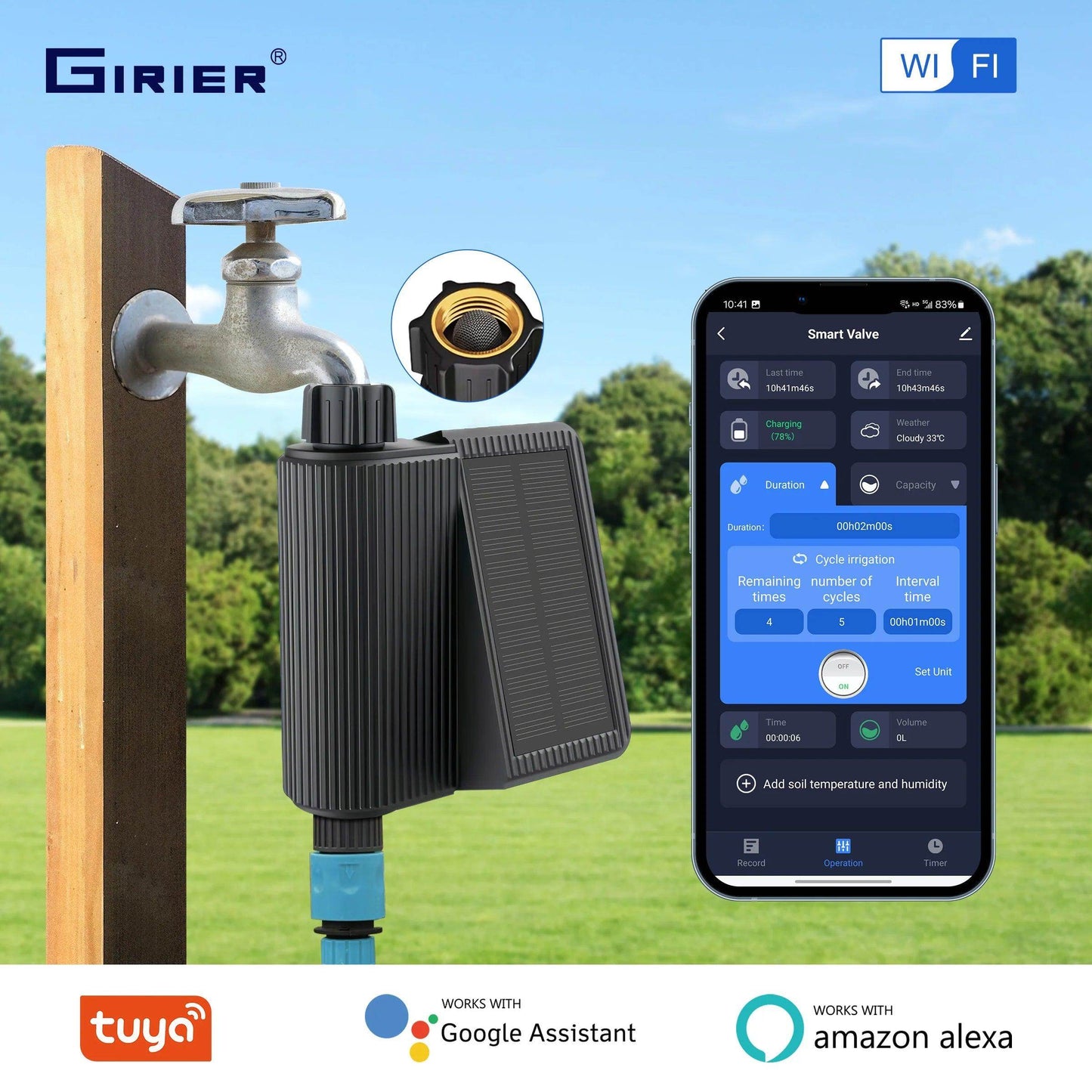 Solar WiFi Water Timer Smart Irrigation Flow Meter - P12 Hub Europe