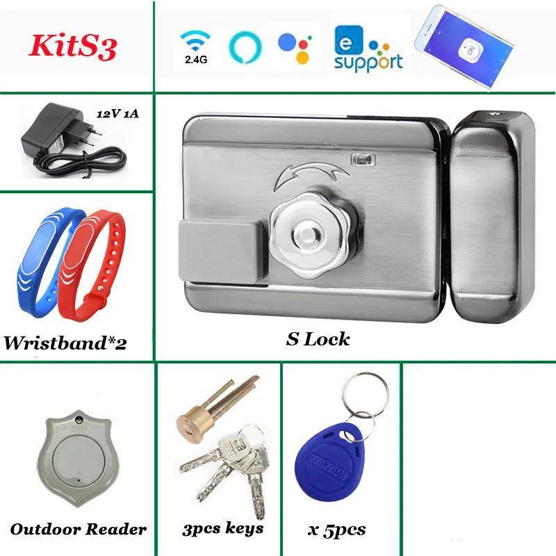 Electric Rim Lock 12V RFID Wristband, eWeLink WiFi, Remote - P12 Hub Europe