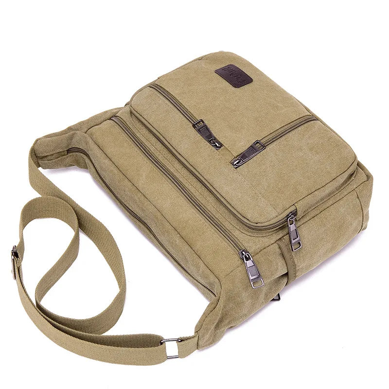 New Men's Canvas Bag Fashion Korean Style unisex daily Shoulder Bag High Quality Messenger Crossbody Bag For Travel