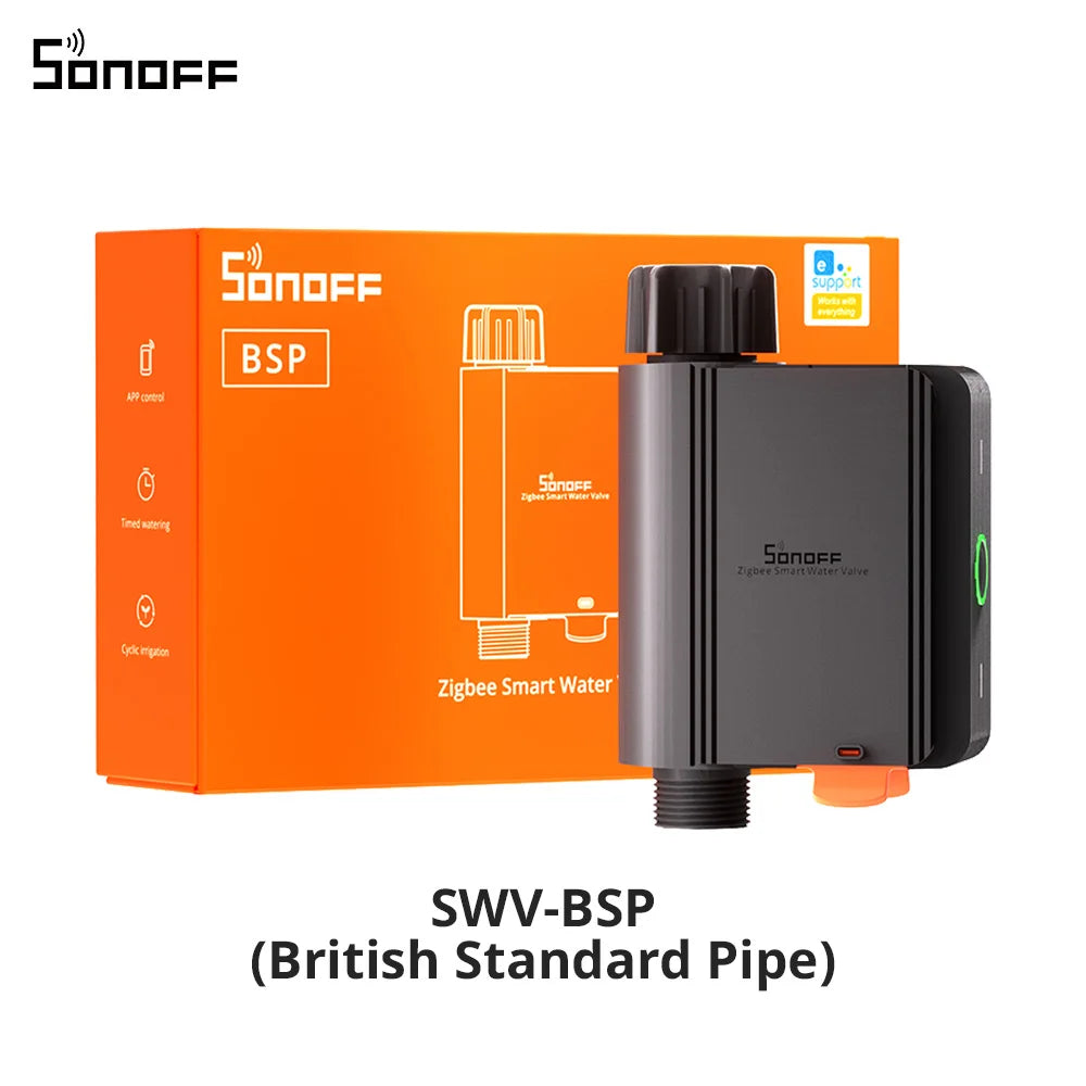 SONOFF SWV Zigbee Smart Water Valve IP55 Automatic Irrigation Easy Install Remote Control Time Schedule via eWeLink Alexa Google